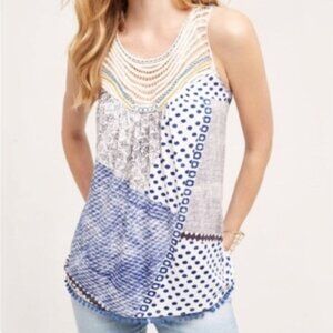 NWT Anthropologie Raye Crochet Bib Tank Size S